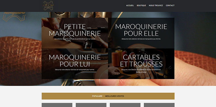 site de maroquinerie